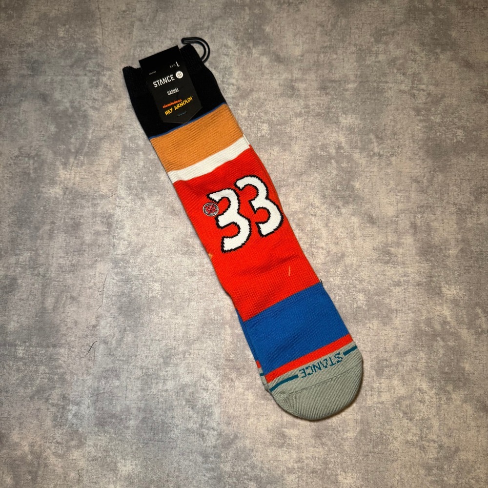 Stance Hey Arnold Gerald Crew Socks Mens Large 9-13 Nickelodeon Red A555D25GER